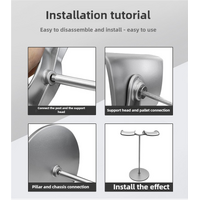 Silver Dual Headphone Stand - Creative Double Hook Aluminum Alloy Display Holder thumbnail