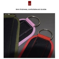 Black Set (2 Ankle Straps + 3 elastic ropes + 1 mesh bag) Adjustable Ankle Straps for Leg and Glute Training - EVA Padded Gym Foot Straps thumbnail