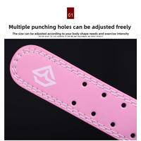 Size S Pink Professional Weightlifting Belt with Sponge Padding for Deep Squat and Deadlift - Men and Women Fitness Support thumbnail