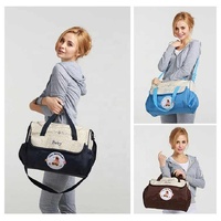 Small Pink Fashionable Large-Capacity Cartoon Bear Shoulder Crossbody Mommy Bag – Stylish and Functional Diaper Bag thumbnail