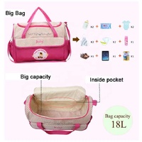Coffee 5-Piece Mommy Bag Set - Large Capacity Diaper Bags for Baby Travel, Tote and Shoulder Bags with Insulated Bottle Holder and Snack Bag thumbnail