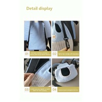Size XXL Blue-Gray Patchwork Pet Backpack Dog Carrier Cat Travel Bag - Breathable, Portable & Hands-Free Four-Leg Design thumbnail
