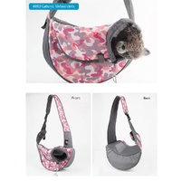 Size L Blue Dog Pattern Lightweight Single Shoulder Pet Sling Bag -  Stylish Durable Oxford Fabric Carrier thumbnail