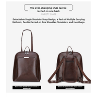 Brown Stylish Women's PU Leather Backpack - Spacious, Anti-Theft, Multi-Pocket Travel Bag for School or Work thumbnail