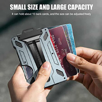 1 Pcs Grey Premium RFID Blocking Aluminum Alloy ID Badge Holder with Transparent Card Slot & Money Clip thumbnail