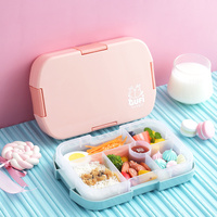 Pink Kids' Lunch Box with Compartments - BPA-Free Microwave Safe Bento Box for School Meals thumbnail