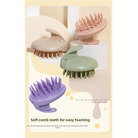 Light Brown Eco-Friendly Wheat Straw Hair Care Set - Massage Brush, Detangling Comb, and V-shaped Comb for All Hair Types thumbnail