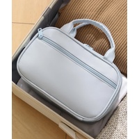 Off White Premium PU Leather Portable Makeup Bag - Large Capacity Waterproof Travel Cosmetic Organizer(Cosmetics are shooting props, not included) thumbnail