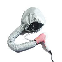 2 Pcs Black Portable Hair Dryer Bonnet Cap – Adjustable Heated Hair Care Cap for Drying, Styling, and Conditioning with Warm Air thumbnail
