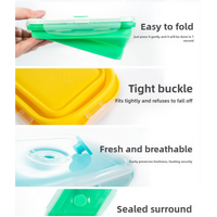 3-piece Set Pink Collapsible Silicone Food Storage Containers Set - 350ML, 500ML, 800ML | BPA-Free, Microwave, Dishwasher & Freezer Safe | Foldable &  thumbnail