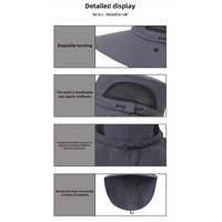 Grey Outdoor Sun Hat with Face & Neck Protection, Quick-Dry, Breathable UV Protection Cap for Men and Women - Adjustable, Dust & Insect Repellent Hiki thumbnail