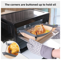 2-piece set (Gray Edge Yellow Background + Red Edge White Background) Non-stick Silicone Baking Mat for Oven & Microwave | Reusable, Thickened Fiber B thumbnail