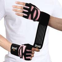 Size XL Black And Pink Breathable Anti-Slip Gym Gloves for Workout and Weightlifting - Durable, Adjustable Fitness Gloves for Men and Women thumbnail