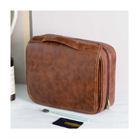 Coffee Luxury PU Business Travel Toiletry Bag - Large Capacity Waterproof Makeup Organizer with Dividers - Portable & Stylish Bathroom Storage thumbnail