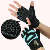 Size L Black And Blue Breathable Anti-Slip Gym Gloves for Workout and Weightlifting - Durable, Adjustable Fitness Gloves for Men and Women thumbnail