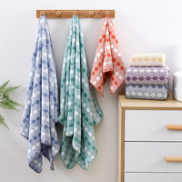 Blue Premium Coral Fleece Towel Set – 1 Bath Towel (88x170cm) + 3 Hand Towels (35x35cm) – Soft, Absorbent, and Quick-Drying thumbnail