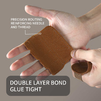 2 Pairs Brown Premium Leather Grip Protection for Fitness | 4-Finger Cowhide Weightlifting Gloves - Durable, Non-Slip, and Abrasion-Resistant Support thumbnail