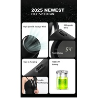 White Portable Neck Fan, Adjustable Speed & 230° Rotation, Rechargeable 4500mAh Battery, Quiet Operation with Type-C Charging - Summer Cooling Solutio thumbnail