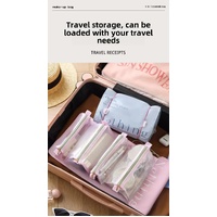 Blue Portable 4-in-1 Cosmetic Storage Bag, Removable Travel Organizer for Makeup, Toiletries, and Small Accessories thumbnail