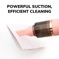 Pink Mini Portable Wireless Dust Vacuum Cleaner, Powerful and Long-Lasting Handheld Vacuum for Makeup Tables, Powder, and Dust thumbnail