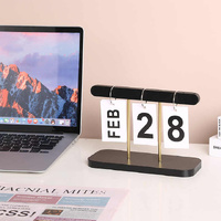 Wood Color Modern Minimalist Wooden Flip Calendar – Stylish Desktop Calendar for Home, Office, and Study Room thumbnail