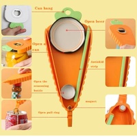 2 Pcs Orange Carrot-Shaped Multi-Function Bottle Opener – Versatile Kitchen Tool for Jars, Cans, and Bottles thumbnail
