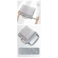 Grey 15.6-Inch Shockproof Laptop Bag with Compartments – Slim Design, Travel-Ready thumbnail
