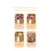Brown 3-Piece 304 Stainless Steel Food Storage Set with Leak-Proof Lids – Round Design for Fridge and Meal Prep thumbnail