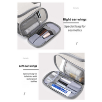 Pink Large Capacity Travel Toiletry Bag with Dry-Wet Separation - Hanging Organizer for Cosmetics and Personal Care thumbnail