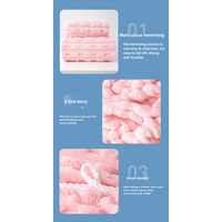Off White Thickened Coral Fleece Towel Set, Large Bath Towel & Face Towel Combo, Soft & Absorbent Towels for Home Use thumbnail