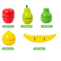 Kids Wooden Fruit Cutting Toy Set - 8 Fruits, Knife, and Cutting Board, 18x15cm Storage Container thumbnail