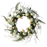 Elegant 45cm Easter Wreath - Vibrant Egg and Floral Design for Festive Door Decor thumbnail