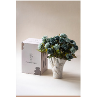 Elegant white vintage ceramic vase - decorative home accessories with floral details thumbnail