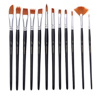 Dark blue with a hint of black 18-Piece Multi-Purpose Nylon Hair Watercolor Brush Set – Professional Painting Tools for Artists thumbnail