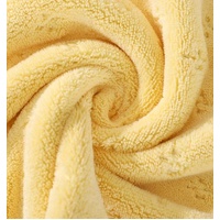 Yellow-gray Oversized Double-Sided Coral Fleece Bath Towel | Soft and Absorbent, Thick & Warm, 70x140cm thumbnail