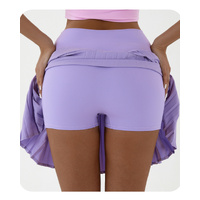 High waist Gradient black and gray pleated skirt | built-in shorts to prevent exposure - suitable for yoga, badminton and golf  Size XS thumbnail