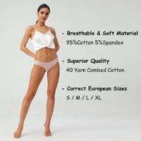 4 pcs Blue Aster High-Waisted Cotton Bikini Briefs for Women, Slim Fit & Comfortable M Size thumbnail