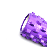 Pink Solid Yoga Foam Roller 45cm - Colorful Wolf Tooth Design Muscle Relaxation Massage Stick for Fitness and Sports thumbnail