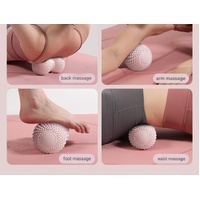 Pink 2pcs Fascia Ball Foot Arch Massager Peanut Ball for Muscle Relaxation, Deep Tissue Release, Yoga Massage 6.5*6.5*13CM thumbnail