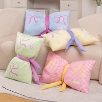 Blue Cute Butterfly Knot Pillow | Soft Bed & Seat Cushion, Decorative Throw Pillow for Home & Car 65x40cm thumbnail