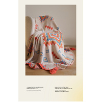 Orange Bohemian Geometric Tassel Throw Blanket - Soft Cotton Blend for Bedroom, Living Room, and Sofa 150x200cm thumbnail