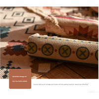 Handwoven Cotton Tassel Floor Rug for Bedroom or Living Room|Soft, Modern Geometric Design,60x90cm thumbnail