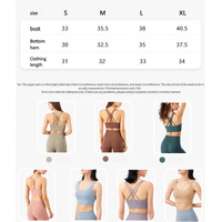 Size L Coffee Cross-Back Yoga Sports Bra for Women - High Support & Shockproof Fitness Bra thumbnail