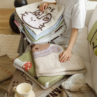 Green Cute Dog Pattern Soft and Absorbent 4-Layer Cotton Bath Towel for Adults and Children | Cartoon Design | 80*160 cm | Perfect for Bathing and Lou thumbnail