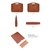 Black Elegant PU Leather Laptop Handbag & Sleeve - Protective and Stylish Laptop Case with Adjustable Strap for 15.6-inch Laptops thumbnail