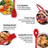 Black 10-Piece Premium Silicone Kitchen Utensil Set - Heat Resistant, Non-Stick Cookware thumbnail