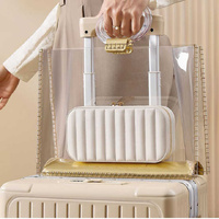 White Dual Zipper Portable Jewelry Box with Mirror - Travel Jewelry Organizer thumbnail