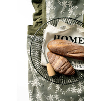 Yellow Ruffled Kitchen Apron with Floral Lace - Comfortable Baking & Crafting Apron thumbnail
