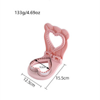 3 Pcs Rose Red Heart Sandwich Maker Sealer - DIY Toast Pocket Bread Cutter & Sealer Mold (PP + 304 Stainless Steel) thumbnail