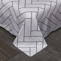 Face Line Graffiti Pattern 3-Piece Polyester Duvet Cover Set with 2 Pcs Pillowcases - Elegant Bedding, Machine Washable, 173x230cm Duvet + 51x76cm Pil thumbnail